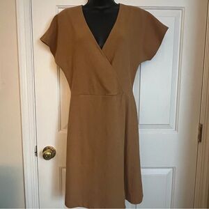 Madewell Camel Wrap Mini Dress